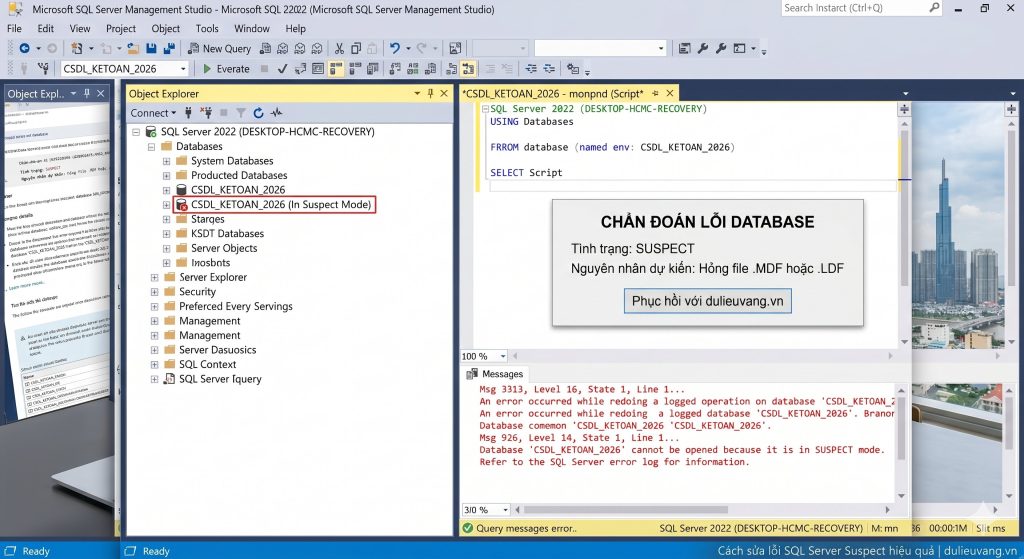 Cứu dữ liệu SQL Server - Cứu dữ liệu kế toán giải pháp 2026