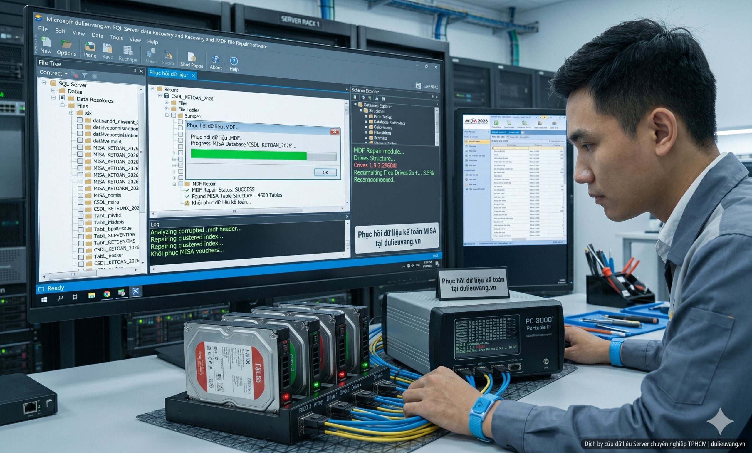 Phục hồi dữ liệu kế toán MISA tại dulieuvang.vn