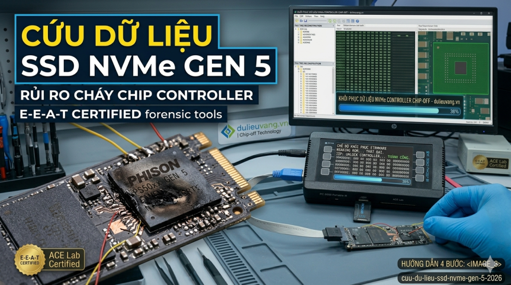 Phục hồi dữ liệu SSD NVMe Gen 5: Thách thức Công nghệ & Giải pháp 2026