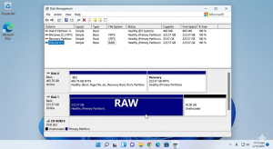 Ổ cứng bị RAW cần cứu dữ liệu không format