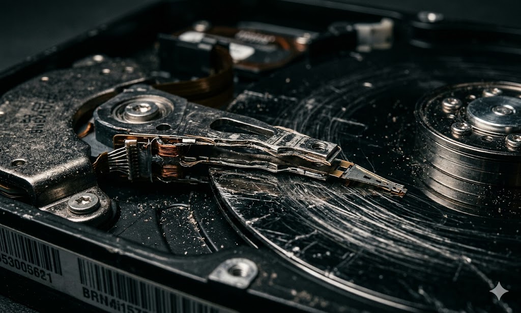 Đầu đọc ổ cứng bị hỏng gây tiếng kêu lạch cạch