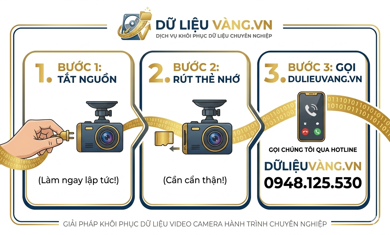 Quy trình cứu dữ liệu camera hành trình khi bị ghi đè